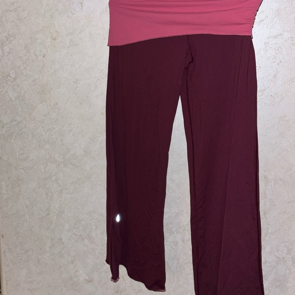 Lululemon flare wide leg fold over waist